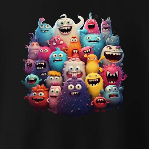 Circle of cute monsters T-Shirt